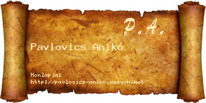 Pavlovics Anikó névjegykártya