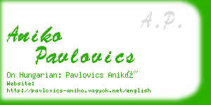 aniko pavlovics business card